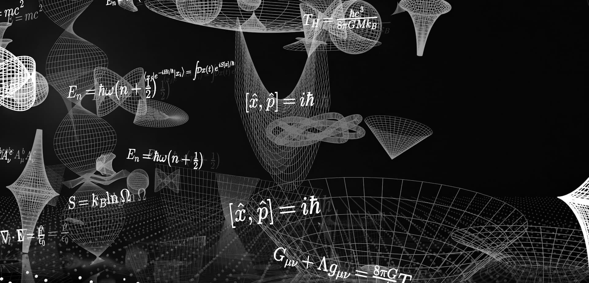 Black and white abstract formulas